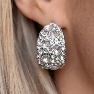 Freethinking Finese White Hoop Earrings Silver FashionFix Item